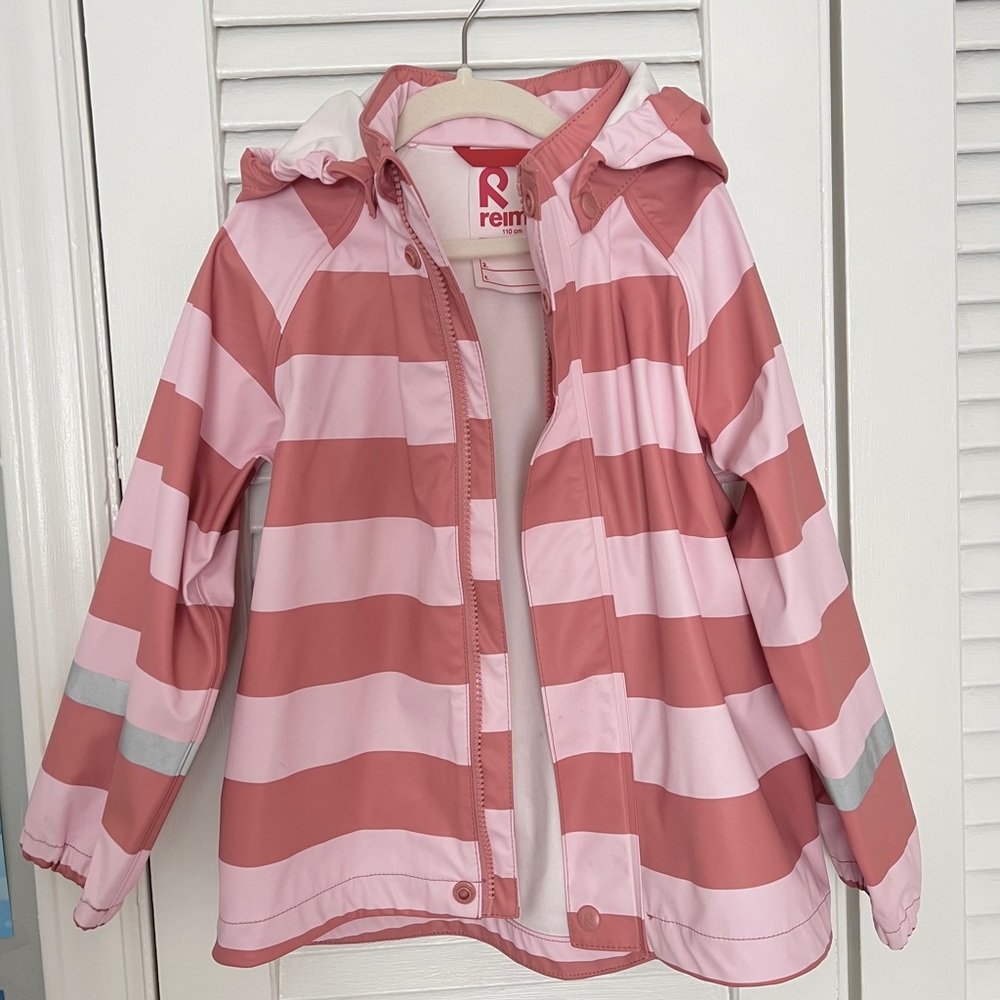 Reima stripped pink rain coat - Picture 2 of 2